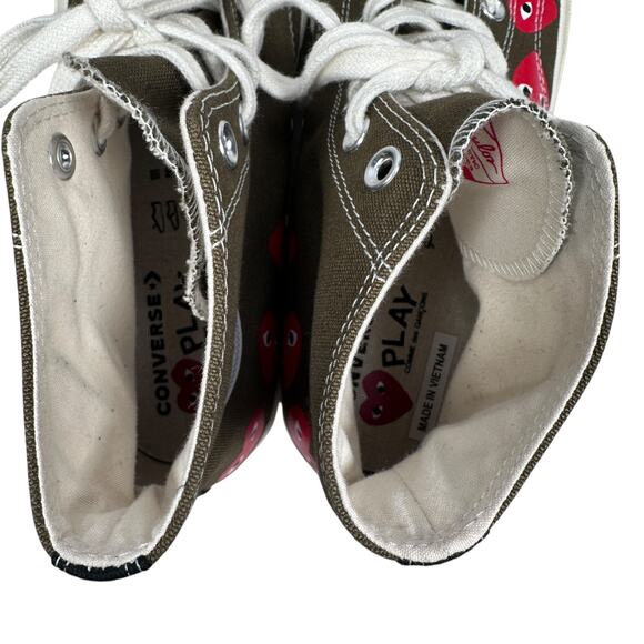 Converse x Comme Des Garsons Chuck 70 Hi Multi Heart Men’s 11 Women's 13 Olive - Picture 6 of 8
